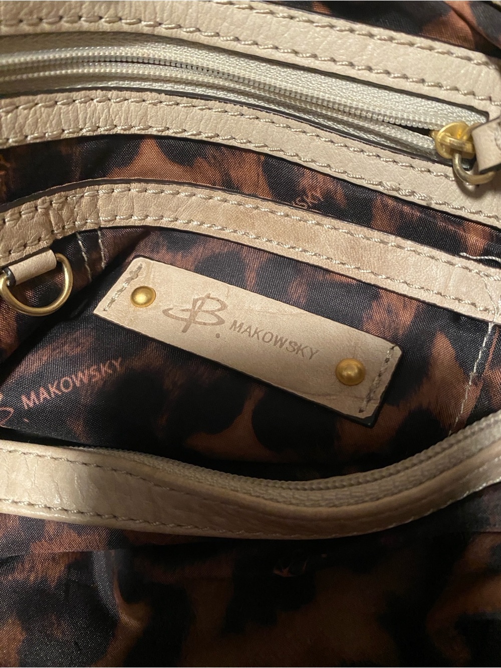 b. makowsky Tan Leather Hobo with Gold Ring Hardware - Picture 2 of 5